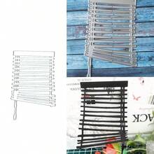 1 件百叶窗装饰金属切割模切模具，DIY 剪贴簿相册装饰压花纸剪贴簿模具贺卡信封制作工具 - 銀色 - 查看 1