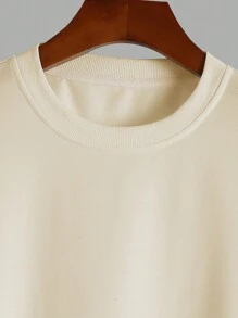 男士运动衫套装，包含休闲印花运动衫和裤子，常规款式，百搭 - 黑色 - 查看 4