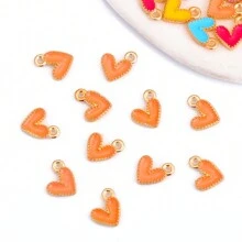 20 pçs bonito gota de óleo em forma de coração pingente de liga de zinco para mulheres pulseira colar diy jóias fazendo