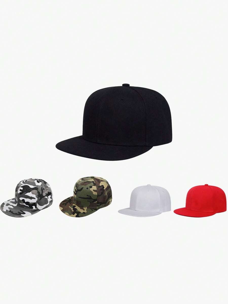 2 chiếc Mũ lưỡi trai bóng chày vành phẳng thời trang thường ngày Hip Hop Unisex Snapback chống nắng, thích hợp để đội hàng ngày - Nhiều màu - Xem 1