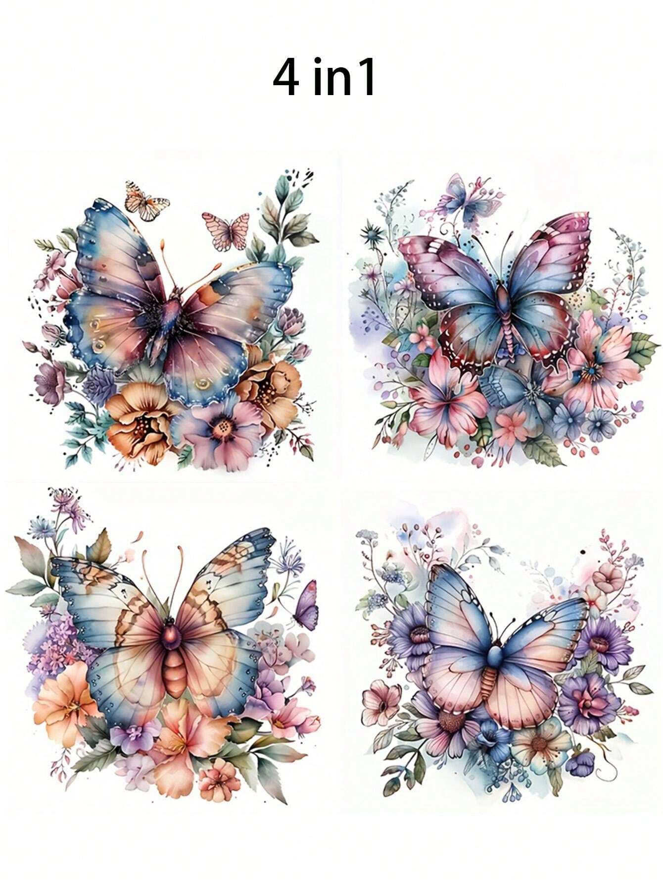 4 In 1 Butterfly Stickers HighTransparency, Car And Motorcycle