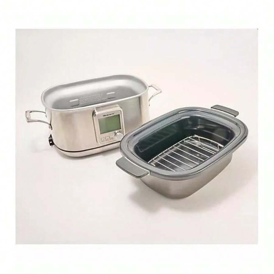 208oz Digital MultiFunction Nonstick Slow Cooker Refurbished Silver