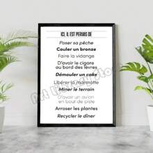 1 件简约北欧卫生间幽默法语评论通知搞笑浴室名言海报帆布画墙壁艺术图片厕所家居装饰无框