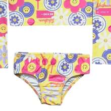 Kids' Bikini Long Sleeve With UV Protection Cropped - 黃色 - 查看 4