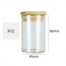 1PC/12PCS Clear Glass Jars, Glass Condiment Jar, Spice Container With Airtight Bamboo Lids - Perfect For Tea, Coffee, Spice, Candy Storage - Includes Labels And Markers For Easy Organization - Ideal Kitchen Gadgets And Party Supplies - Multicolor - View 13