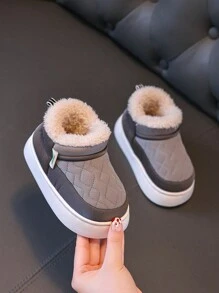 儿童冬季新款毛绒厚拖鞋户外休闲舒适软底PVC鞋底防滑保暖家居拖鞋