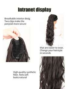 24 英寸（约 60.9 厘米）长波浪马尾辫，带合成耐热缠绕抽绳卷发和波浪马尾辫 - 彩色 - 查看 6