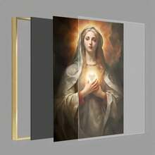 Framed Virgin Mary Canvas Wall Art Catholic Immaculate Heart Of Mary Poster Prints Religious  Wall Decor Picture