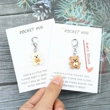 1 pièce/2 pièces Porte-clés câlin de poche d'un petit ours, porte-clés d'animaux ours miniatures, jeton câlin de poche d'ours minuscules, cadeaux mignons pour la fête des mères, Noël, Saint-Valentin pour la famille, les amis, accessoires de voiture, breloques de sac à dos pour l'école, gothique animal Y2k - Multicolore - Voir 4