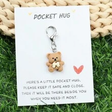1 pièce/2 pièces Porte-clés câlin de poche d'un petit ours, porte-clés d'animaux ours miniatures, jeton câlin de poche d'ours minuscules, cadeaux mignons pour la fête des mères, Noël, Saint-Valentin pour la famille, les amis, accessoires de voiture, breloques de sac à dos pour l'école, gothique animal Y2k - Multicolore - Voir 2