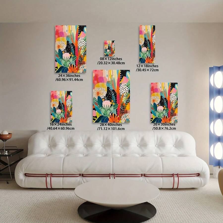 1 Piece Wooden Frame Thicken Canvas Painting, Wooden Frame Art Graffiti Abstract Flower Canvas Painting Wall Art Printed Poster Wall Painting Decoration Home Gift, Living Room, Bathroom, Bedroom, Kitchen - 20*30吋/50*76公分 帶框 - 查看 1