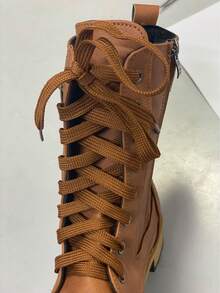 1 Cặp Dây Giày Phẳng (165cm/64,96 Inch), Phù Hợp Với Giày Bốt, Giày Thể Thao, Giày Nam & Nữ - màu nâu - Xem 2