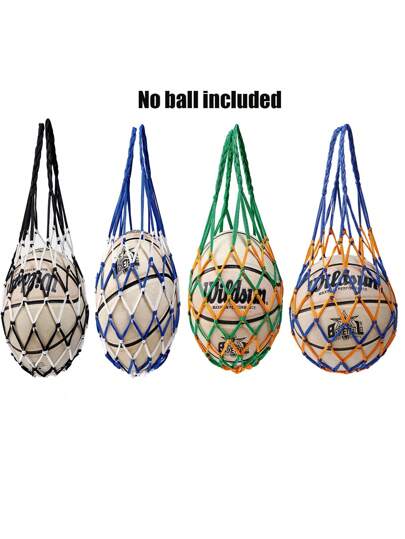 專業籃球尼龍網袋，可多用途運動球類，攜帶式網狀收納袋，適用於排球、足球、足球等