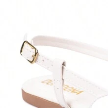 Domidona Women's Slingback Two-Tone Square Toe Flats - 白色 - 查看 8