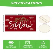1pc/4pcs/6pcs Winter Christmas Decorative Placemats, Snowflake Reindeer Christmas Star Christmas Tree Bow Letter Linen Placemats, Dirt-Resistant Placemats, Suitable For Home, Restaurants And Cafes, Tabletop Decor, Home Supplies - Multicolor - View 8