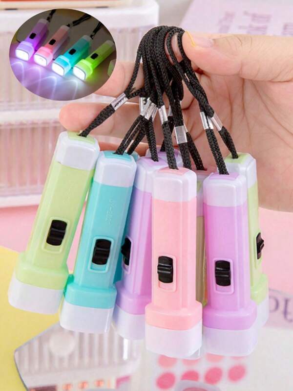 1Set Mini Jelly Color LED Flashlight Toys, Random Color, Lashlights With Bright,Birthday Party Favor Filler, Gift Bag Stuffing,Suitable For Home Use, Projection Lighting Toys