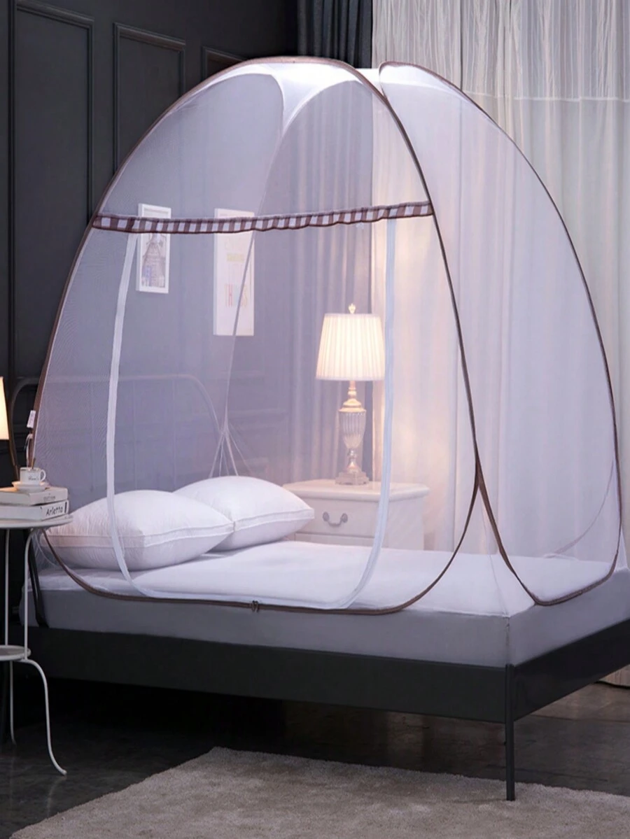 Mosquito Net Tent Double Bed Foldable Practical And Portable - Màu Đỏ Sâu - Xem 1