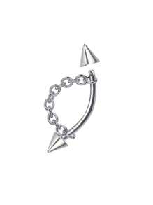 1-5pcs Stainless Steel 16G Tragus Helix Rook Piercing Jewelry With Chain, Cartilage Earrings For Women, Belly Button Ring Vertical Labret Lip Piercing Jewelry Eyebrow Piercings