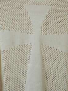 Men's Solid Color Crew Neck Distressed Casual Short Sleeve Sweater