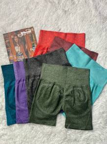 Ally AZ358 Women's Yoga Fitness Shorts Butt Lifting Sports Gym High Elastic Quick Dry Leggings - màu xanh lá - Xem 2