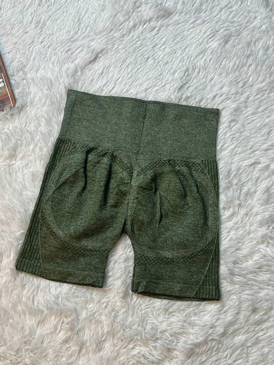 Ally AZ358 Women's Yoga Fitness Shorts Butt Lifting Sports Gym High Elastic Quick Dry Leggings - màu xanh lá - Xem 1