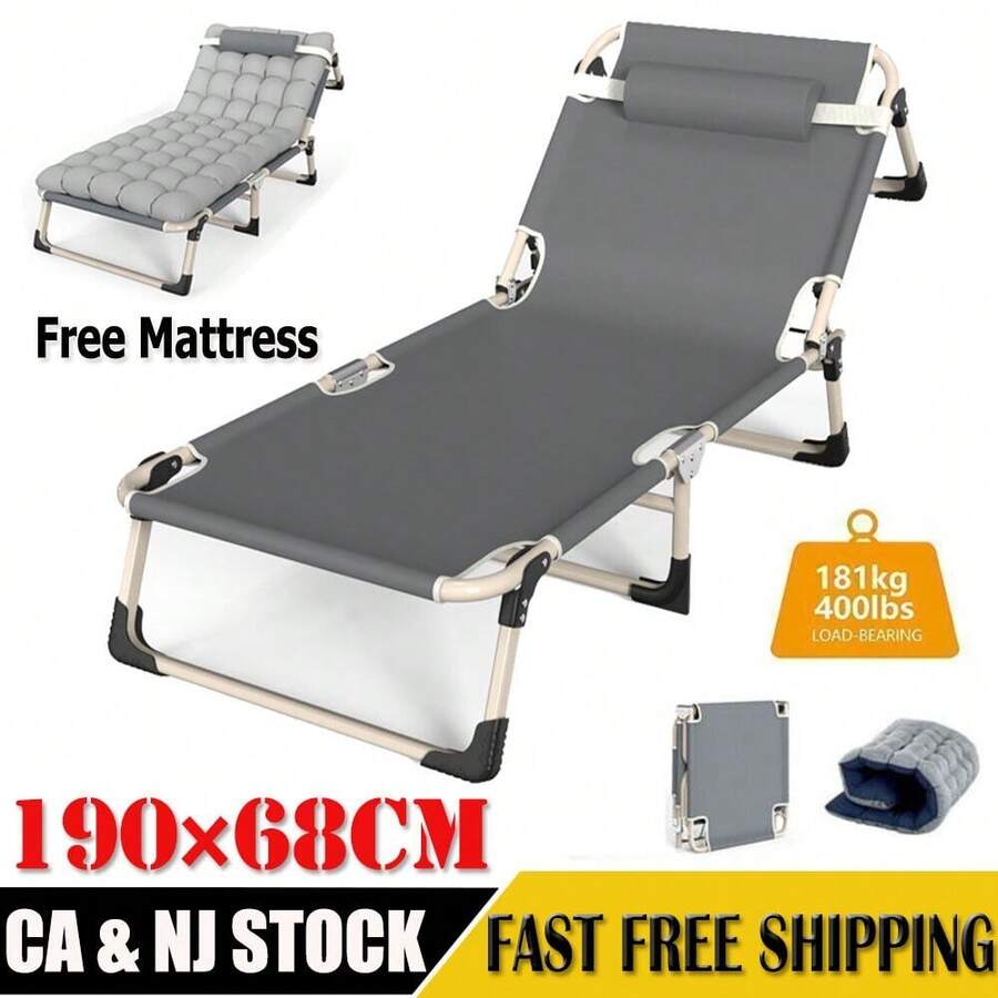 Adults Folding Sleeping Cot Guest Bed Heavy Duty Portable Camping Cots