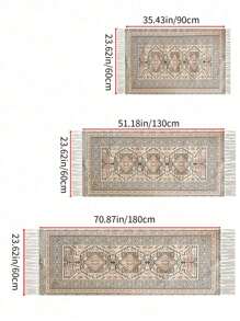 1 tấm thảm tua rua dệt thủ công phong cách Boho cổ điển đa năng, có thể giặt bằng máy, dễ vệ sinh, dùng cho phòng khách, phòng ngủ, hành lang, đầu giường - Nhiều màu - Xem 2