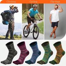 5 Pairs Toe Socks Mens Five Finger Striped Sock Running Athletic Cotton Ankle Sox
