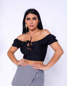 WOMEN'S  CROPPED TOP - màu đen - Xem 1