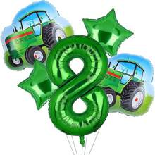 5pcs/Set Tractor Theme Green Number 1-9 Foil Balloons,Farm Theme Birthday Party Decorations,Tractor Birthday Decorations,Farm Theme Party,John Deere Tractor,Tractor,Farm,Tractor Birthday,Racing Car Party,Blue Tractor,Number 2 Balloon,Tractor,Tractor Birthday,Farm