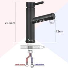 ZMH Rubinetto per lavabo da bagno - Miscelatore spazzolato a scomparsa con doccia estraibile Rubinetto per lavabo Rubinetto per acqua fredda Bagno Giardino Cucina Rubinetto per bagno