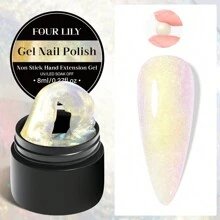 FOUR LILY 8ml 极光不粘腻指甲油，闪亮金色指甲延长胶，可卸LED凝胶指甲油 - 彩色 - 查看 6