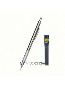 1pc Mechanical Pencil + 12pcs Lead Refills, 0.3mm-2.0mm For Writing And School Supplies - Highly Suitable For Students