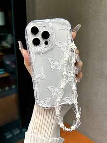 Ốp lưng điện thoại chống sốc họa tiết bướm viền gợn sóng màu kem được sơn UV có dây đeo dạng vòng tay bằng hạt thủ công, tương thích với iPhone XR/7/8, iPhone 16/16Pro/16Plus/16ProMax/15ProMax, iPhone 13/14, iPhone 11, Galaxy S24/S24+/S24 Ultra, Galaxy S22, Galaxy A13 4G/A52/A52s 5G, Galaxy A23, Galaxy A35, Galaxy A25, Galaxy A73, Redmi Note 11/11 Lite - Nhiều màu - Xem 3