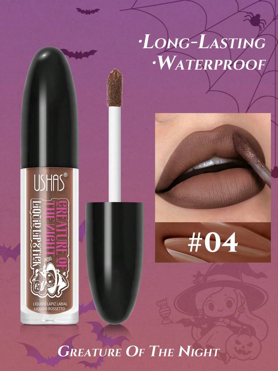 Ushas, Liquid Lip Gloss Matte Lipstick Misty Black Lip Honey Long Lasting Easy To Color Moisturizing Holiday Party Lipstick Valentine's Day Gifts - #04 - View 1