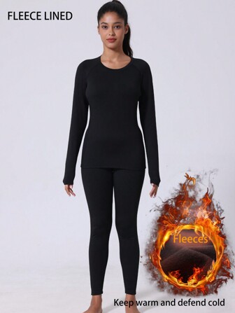 Long Johns Thermal Underwear For Women Thermal Lined Base Layer Pajama Set Cold Weather Winter Gym Exercise Outdoor Sports Running Skiing Basketball Riding Hunting Base Thermal Suit Thermal Underwear Top Pants Suit