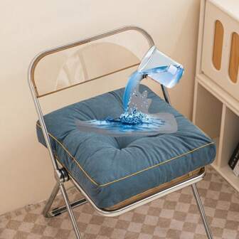 1 件厚毛绒舒适防水坐垫，适用于椅子、办公椅、汽车座椅、餐椅 - 柔软且有支撑力的座垫