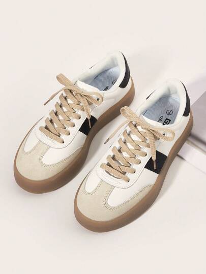 100cm Apricot Jacquard Flat Shoelaces, Vintage Casual Shoes Accessories, Thick Woven Texture