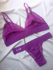 Kit 3 Lingerie Sets Sexy Lace Panties And Bras Without Underwire Estili Lingerie - Nhiều màu - Xem 7