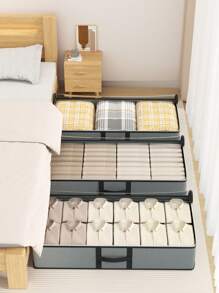 1 Túi đựng đồ dưới đáy giường, Túi đựng đồ trên tủ, Giải quyết vấn đề lưu trữ, Túi đựng đồ phẳng, Túi đựng đồ ngăn kéo, Túi đựng chăn, Túi đựng quần áo, Túi đựng đồ lặt vặt, Chất liệu dày, Chống thấm nước và bụi, Tay cầm gia cố, Thiết kế mặt trên trong suốt, Khóa kéo hợp kim hai chiều, Có thể gập lại - Xám - Xem 2