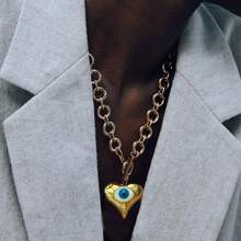 manbara 朋克大块珠宝时尚淡水仿珍珠吊坠天然宝石青金石色调石英女士新月优雅女士颈链颈链项链珠宝 - 琉璃項鍊 - 查看 2