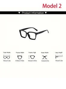 1 件男女通用方形金色和黑色耳环眼镜，防蓝光眼镜，适用于电脑、阅读、游戏、电视、手机，缓解眼疲劳，透明镜片护眼