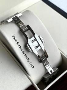 Pablo Raez 1 pieza Reloj vintage de hombre de negocios, accesorio clásico popular de verano, nueva marca de lujo AAA de acero inoxidable con pulsera de cadena, resistente al agua 50M, calendario simple, esfera negra con índices luminosos, punteros y escala, reloj de cuarzo de estilo casual y elegante para uso diario, regalo ideal para padre, amigos hombres, decoración de fiestas, graduación y bodas