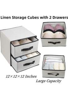 1pc 2 Layer 2 Drawer Fabric Storage Box, Water-Washable Linen-Like Drawer Type Bra & Underwear Organizer Box (4 Colors Available)Bedroom,Organizer,Organiser,Home Storage,White T Shirt Women,Black Pants Women,Ladies Winter Clothes,Dress,Winter Clothes For Ladies,Elegant Woman Dresses,White Shirt For Ladies,Long Sleeve,White Jumpsuit For Women,Spring Dresses For Women,Spring Outfits For Women,Spring,Spring Clothes,Minimalist,Summer Tops