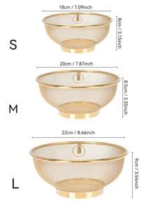 Set de 3/1 pieza Escurridor de acero inoxidable, escurridor multiusos con agujeros para lavar vegetales y arroz