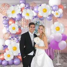 1 套雏菊气球，白色雏菊花气球派对装饰品适用于生日婚礼派对装饰用品 - 多种尺寸可选 - 彩色 - 查看 8