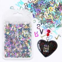 1 Bag Holographic Glitter English Alphabet Flakes For Epoxy Resin Filling Laser Letter Sequins For Resin Filler Silicone Mold Handmade DIY - Multicolor - View 13
