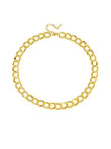 1pc Stainless Steel Unique Design Hip-Hop Punk Style Thick Chain Necklace, Suitable For Daily Wear, Gift - Yellow Gold - View 5