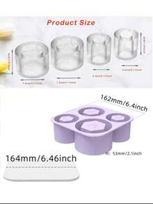 杯子用冰格硅胶制冰机带盖适用于 20 盎司 30 盎司 40 盎司玻璃杯可重复使用硅胶冰模用于冰饮 4 件圆柱形冰格杯配件 - 多色 - 查看 3
