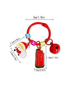 1 件圣诞卡通礼品标签、圣诞树吊坠、节日装饰、礼物、钥匙链 - 紅色 - 查看 2